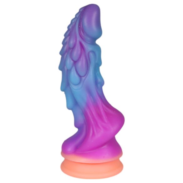 OgazR - dildo v obliki zmaja - svetleči učinek - 22cm - vijolično-roza