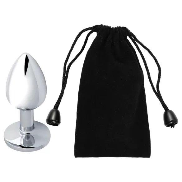 Sunfo - analni čep iz kovine s kamnom lime - srebrna