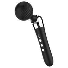 Ukrivljen - masažni vibrator - polnilni - črn