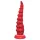 Monster Fuck - vibracijski dildo z priseskom in upravljalnikom - rdeč