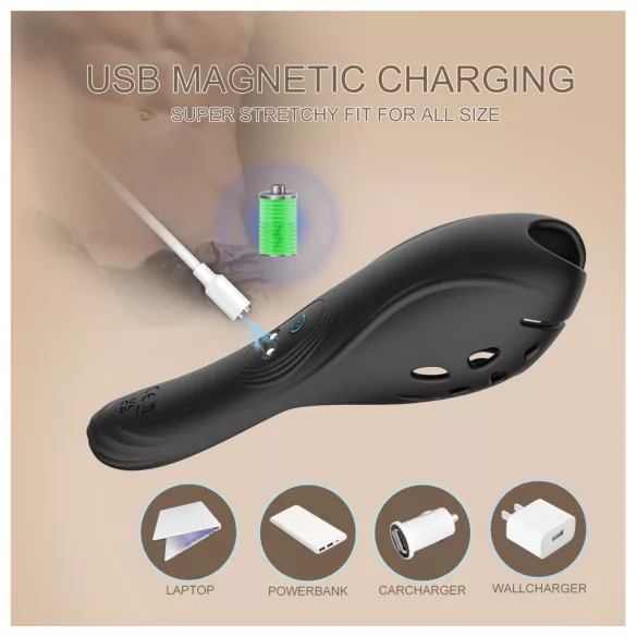 Biu-Biu - vibrator za penis - črna