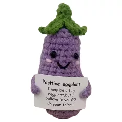 Pozitiven jajčevec - pleten dildo - vijoličen