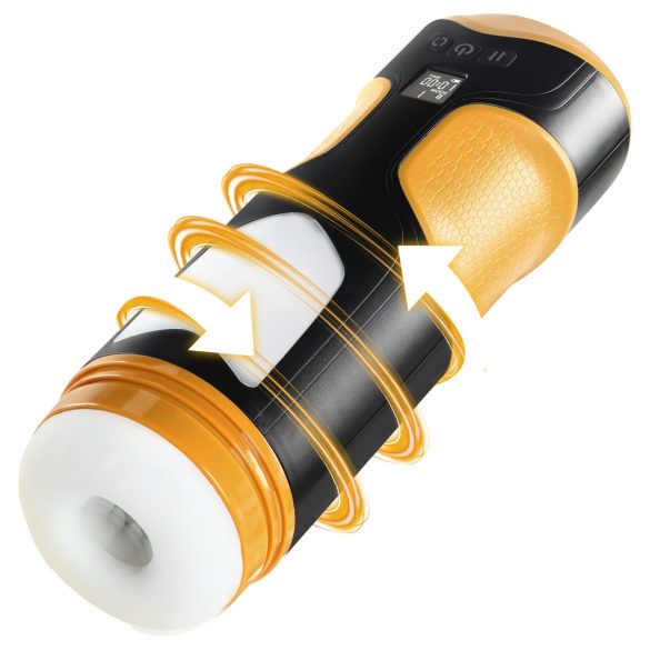 Lonely - moški masturbator z avtomatskim potiskanjem in vrtenjem - črna