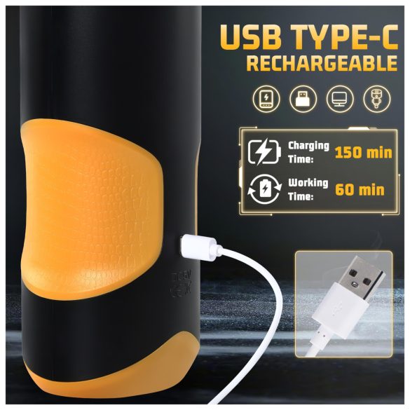 Lonely - moški masturbator z avtomatskim potiskanjem in vrtenjem - črna