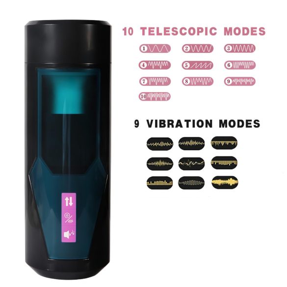 Lonely - avtomatski masturbator z zvočnimi efekti - črn