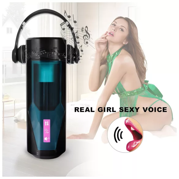 Lonely - avtomatski masturbator z zvočnimi efekti - črn