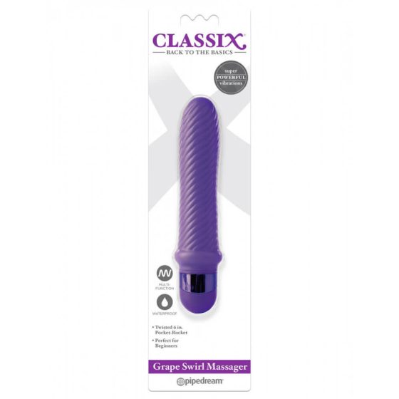 Classix Grape Swirl - vibrator na palici (vijolična)
