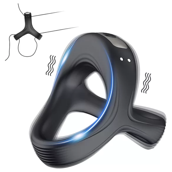 AlvUp - vibracijski obroč za penis in moda - črna