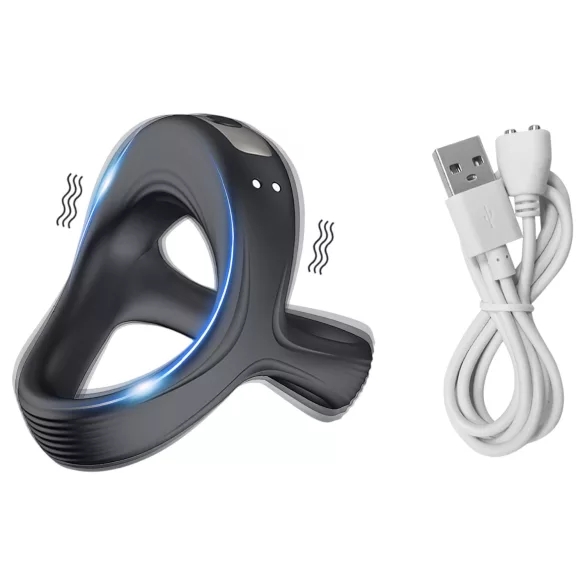 AlvUp - vibracijski obroč za penis in moda - črna