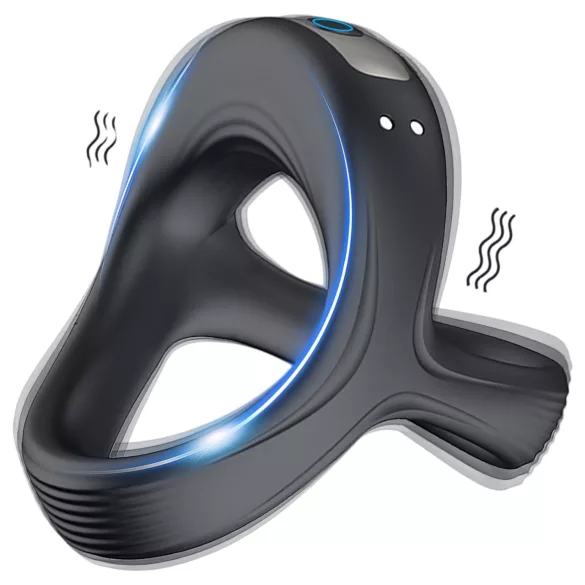 AlvUp - vibracijski obroč za penis in moda - črna