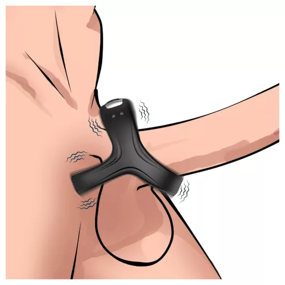 AlvUp - vibracijski obroč za penis in moda - črna