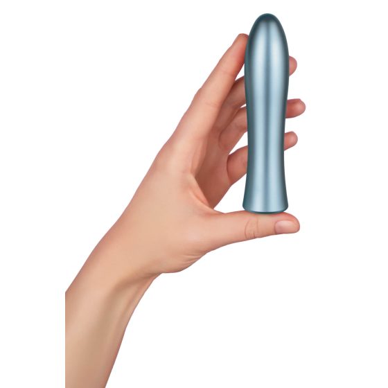 FemmeFunn Bougie - Vibrator z anodiziranim aluminijastim vrhunskim drogom (srebrn)