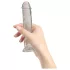 Addiction Crystal - dildo z priseskom (prozoren) - 18 cm