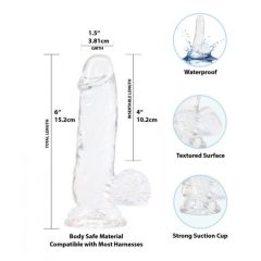   Addiction Crystal - Testikularni dildo z nogami (prosojen) - 15 cm