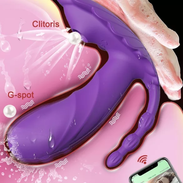 AlvUp - z aplikacijo upravljiv namestljiv vibrator (vijoličen)