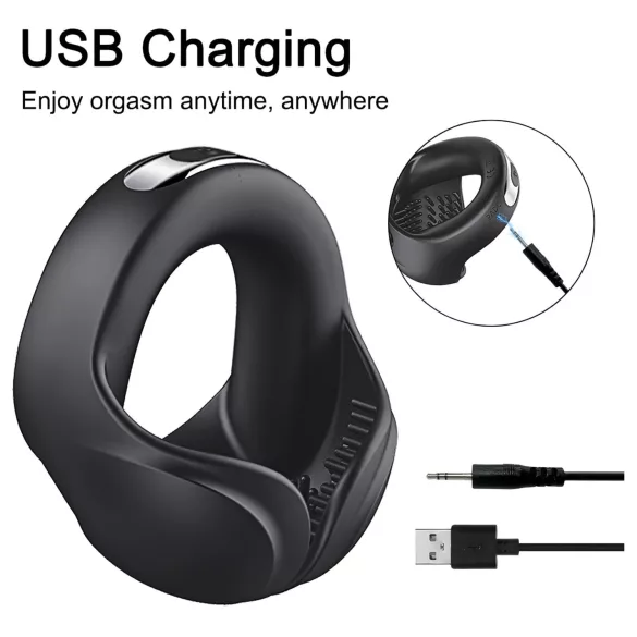 AlvUp - vibracijski obroč za penis - črn