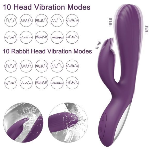 AlvUp - vibrator za točko G z ušesi zajčka - vijoličen