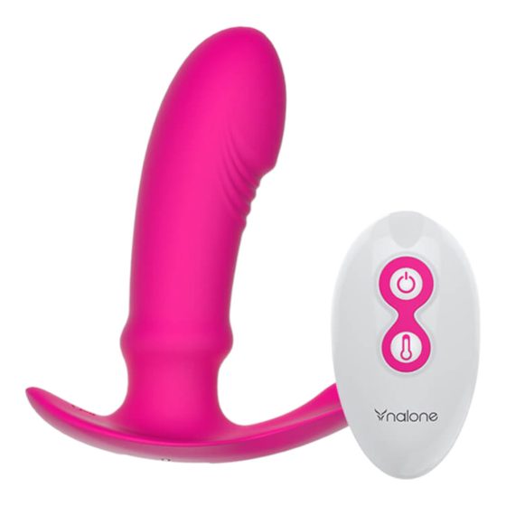 Nalone Marley - vibrator za prostato z radijskim nadzorom, ogrevan in z možnostjo polnjenja (roza)