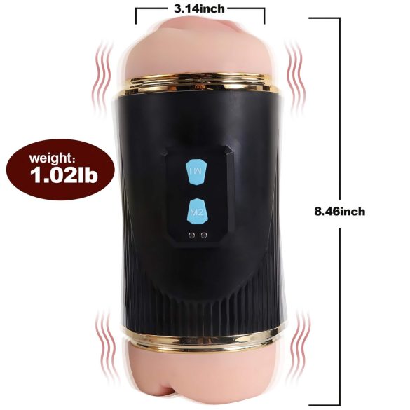 Lonely - ustni in vaginalni masturbator (naravno-črno)