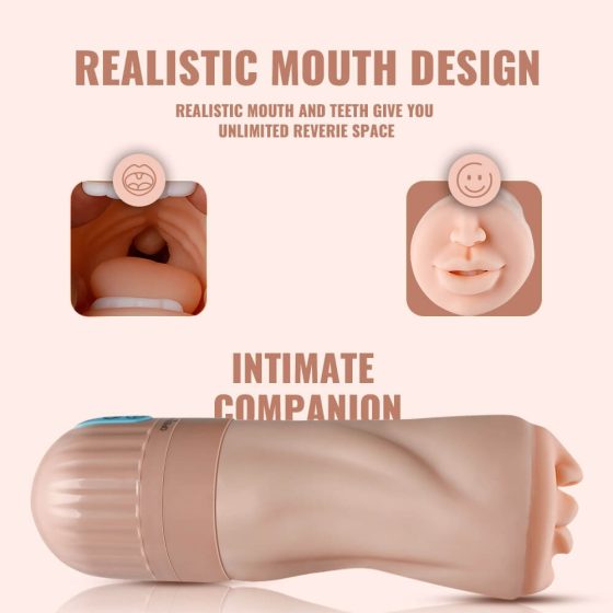 Lonely - brezžični sesalni vibracijski masturbator za usta (naravni)