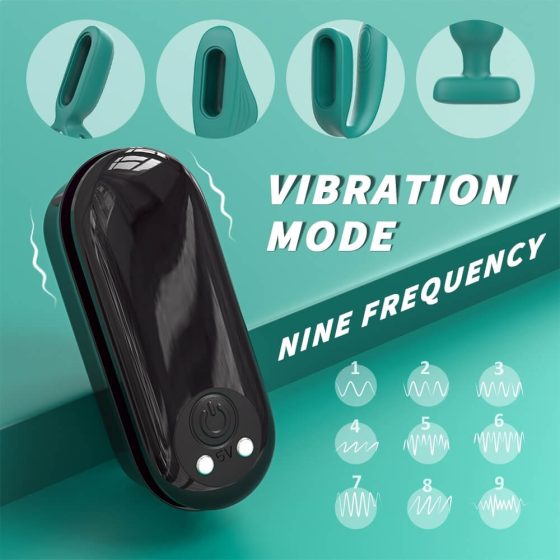 Sex HD - radijski 4-delni vibracijski komplet za polnjenje (turkizna)