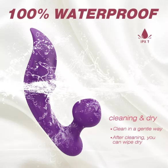 Sex HD Chomper - vibrator za klitoris in anus - vodoodporen - vijoličen