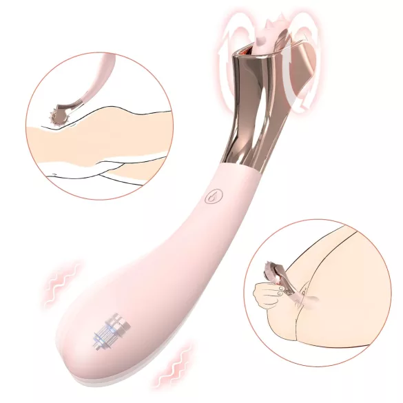 Sex HD - vibrator za stimulacijo in kolešček - vodoodporen polnilni - roza