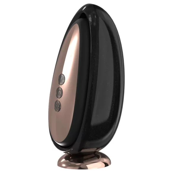 Sex HD Mirror - vibrator za lizanje z gretjem - črna