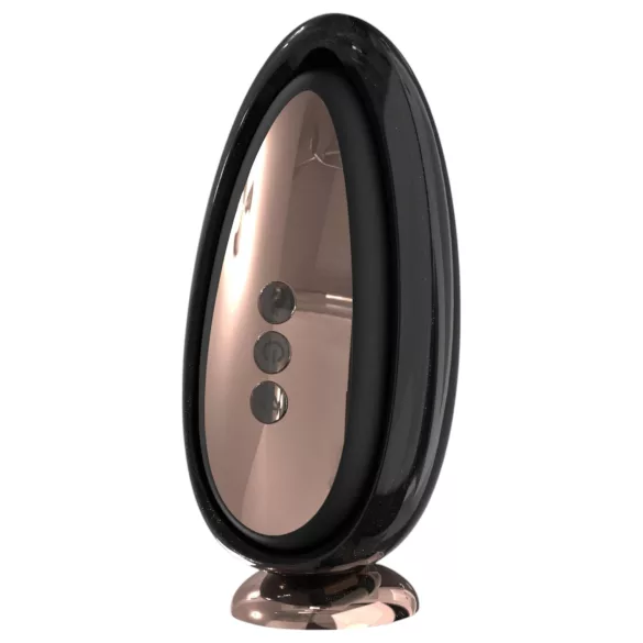 Sex HD Mirror - vibrator za lizanje z gretjem - črna