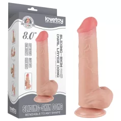   Lovetoy - dildo z modom - dvoplastni, drseča koža - 20,8 cm, naravna barva