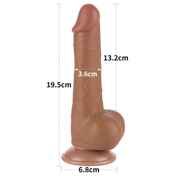 Lovetoy - dildo z modom - drsna koža - dvoplastno - 19,5 cm - natur