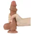 Lovetoy - dildo s testisi - dvoplastni, 20,8 cm, temna naravna barva