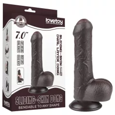   Lovetoy - realistični dildo z modom - dvoplasten - 18,3 cm - rjav