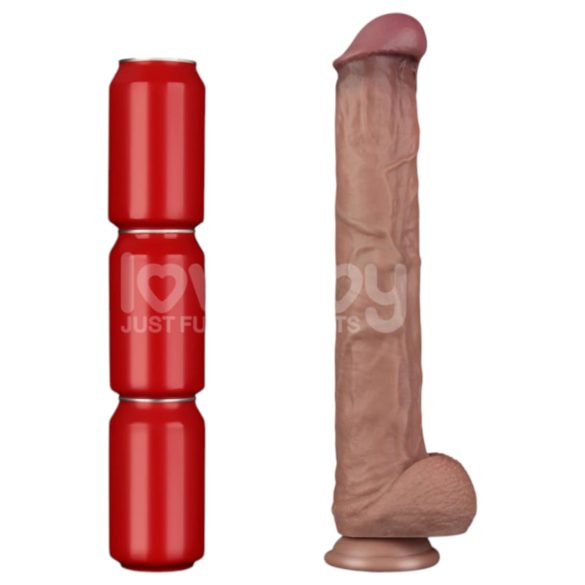 Lovetoy - dildo XXL z dvojnim slojem - 36,5 cm - naravna barva
