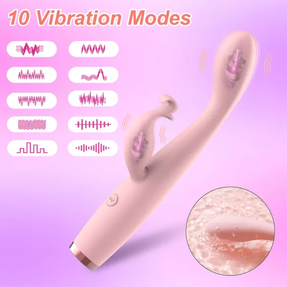 AlvUp - vibrator za G-točko s stimulatorjem klitorisa - roza
