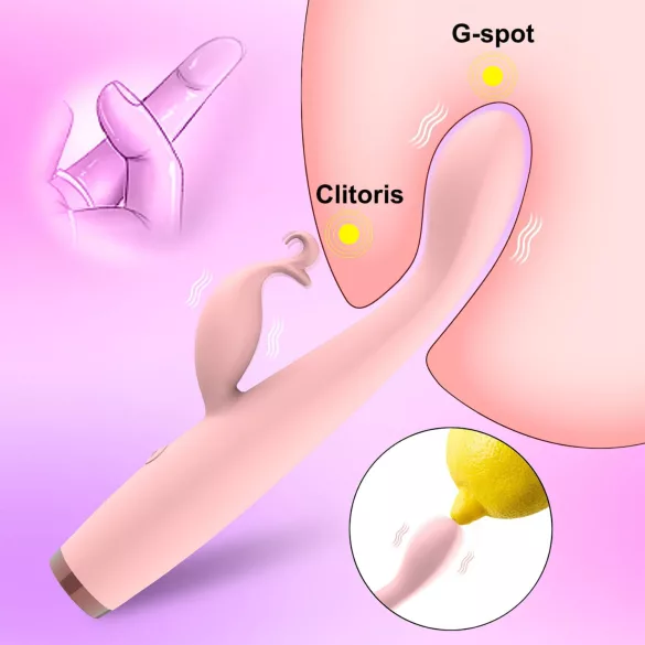 AlvUp - vibrator za G-točko s stimulatorjem klitorisa - roza