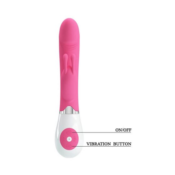 Pretty Love Gene - Vodoodporen vibrator za točko G s čepom (roza in bela)