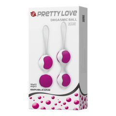   Pretty Love Orgasmic - variabilen komplet gejša kroglic (belo-vijolična)