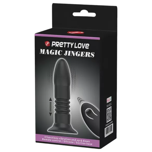 Pretty Love Magic Jinger - potisni analni vibrator (črn)