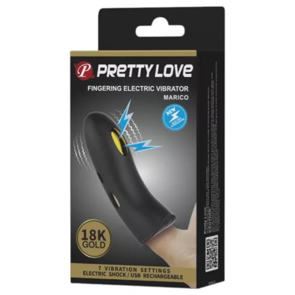 Pretty Love Marico - elektro stimulacijski prstni vibrator - črna