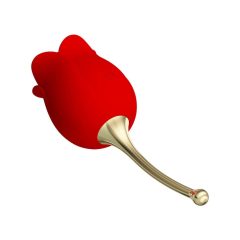   Pretty Love Rose Lover - klitorisni vibrator 2v1 z jezikom (rdeča)