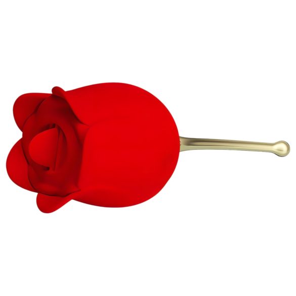 Pretty Love Rose Lover - vibrator za klitoris z jezičkom 2v1 - rdeč