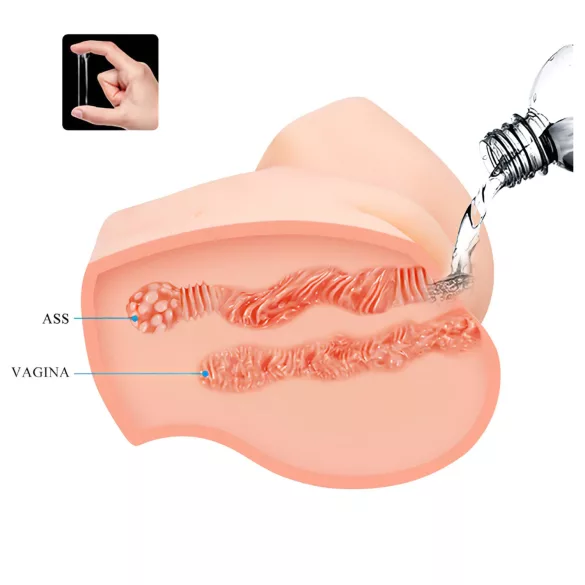 Crazy Bull - masturbator v obliki zadnjice z vibracijo - naravna barva