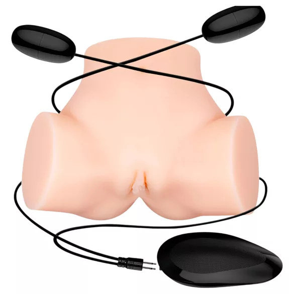 Crazy Bull - masturbator v obliki zadnjice z vibracijo - naravna barva