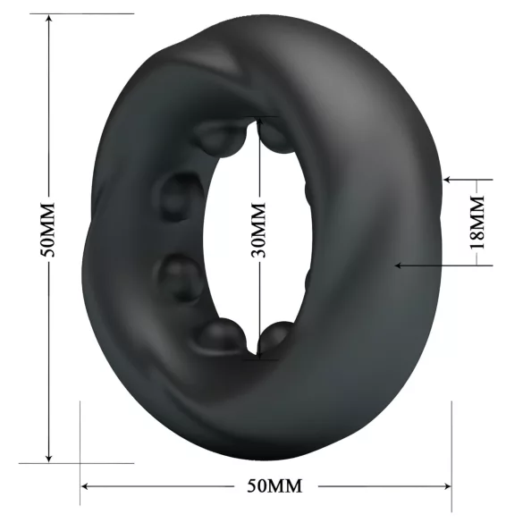 Crazy Bull - erekcijski obroč - stimulacijski - črna