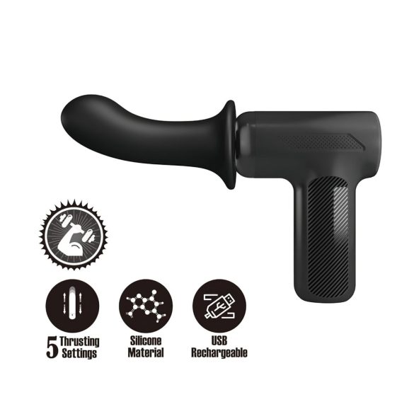 Pretty Love Dj Doctor - potisni vibrator za vagino (črna)