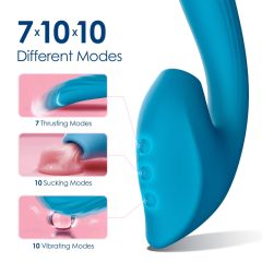   Vibeconnect - vodoodporen vibrator za točko G in stimulator klitorisa (modri)
