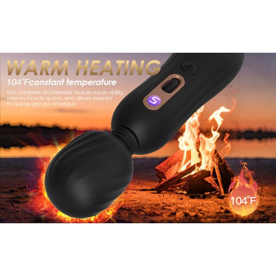 Seawind Myron - masažni vibrator z ogrevanjem za polnjenje (črn)