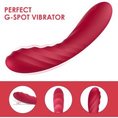   Vibeconnect Hilary - silikonski vibrator za točko G, ki ga je mogoče ponovno napolniti (rdeč)