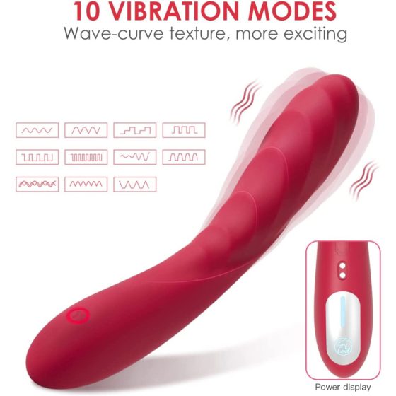 Vibeconnect Hilary - silikonski vibrator za točko G, ki ga je mogoče ponovno napolniti (rdeč)